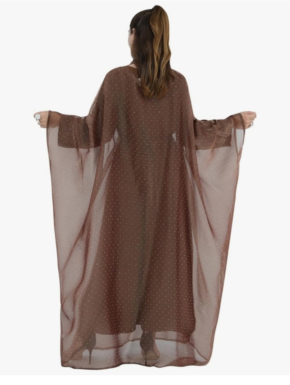 Khalat Abaya  Rhinestone Overlay Shell - Picture 5 of 7